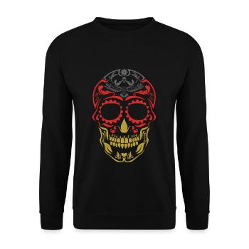 Dia De Los Muertos Day Of Dead Halloween German - Unisex Sweatshirt - black - Front - Alina (178cm) & Michal (187cm)