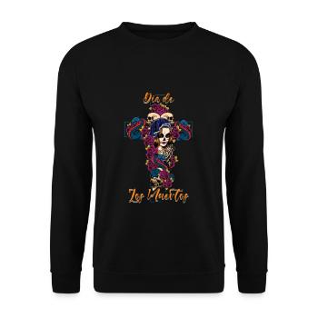 La Calavera Catrina Dia De Los Muertos Day Of Dead - Unisex Sweatshirt - black - Front - Alina (178cm) & Michal (187cm)