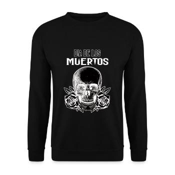 SugarSkull Dia De Los Muertos Day Of Dead Floral - Unisex Sweatshirt - black - Front - Alina (178cm) & Michal (187cm)