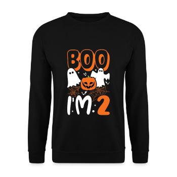 Enfants de 2 ans Naissance Paresseux effrayant Halloween - Sweat-shirt Unisexe - noir - Devant - Alina (178cm) & Michal (187cm)