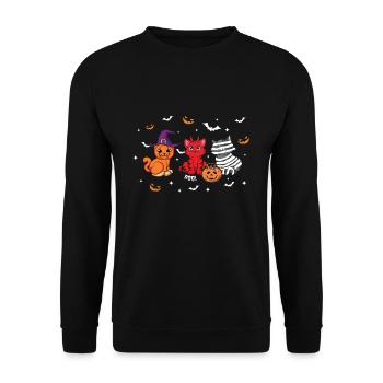 Chaton mignon Drôle paresseux effrayant Halloween - Sweat-shirt Unisexe - noir - Devant - Alina (178cm) & Michal (187cm)