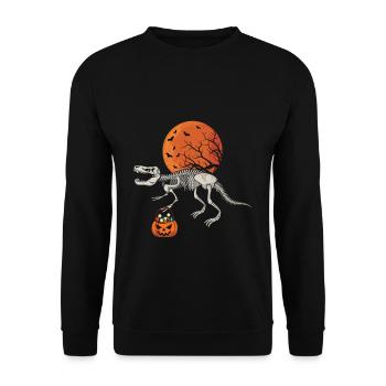 Dinosaur Skeleton Lazy Creepy Halloween - Sweat-shirt Unisexe - noir - Devant - Alina (178cm) & Michal (187cm)