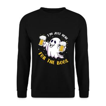 Alkohol Geist Bier Liebhaber Faul Gruselig Halloween - Unisex Pullover - Schwarz - Vorne - Alina (178cm) & Michal (187cm)