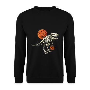 Dinosaure Squelette Citrouille Paresseux Creepy Halloween - Sweat-shirt Unisexe - noir - Devant - Alina (178cm) & Michal (187cm)