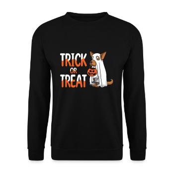 Drôle de chien fantôme Trick Treat Lazy Creepy Halloween - Sweat-shirt Unisexe - noir - Devant - Alina (178cm) & Michal (187cm)