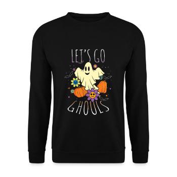 Rétro Vintage Go Ghost Hippie Creepy Halloween - Sweat-shirt Unisexe - noir - Devant - Alina (178cm) & Michal (187cm)