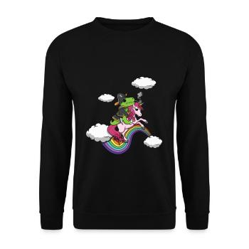 Dinosaur Pirate Unicorn Lazy Creepy Halloween - Unisex Sweatshirt - black - Front - Alina (178cm) & Michal (187cm)