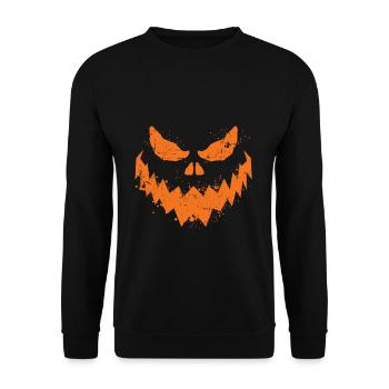 Cool Pumpkin Head Face Lazy Halloween Pumpkin - Sweat-shirt Unisexe - noir - Devant - Alina (178cm) & Michal (187cm)