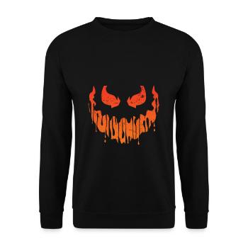 Cool Pumpkin Head Face Creepy Halloween Pumpkin - Sweat-shirt Unisexe - noir - Devant - Alina (178cm) & Michal (187cm)