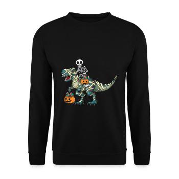 Squelette Dinosaure Citrouille Cool Creepy Halloween - Sweat-shirt Unisexe - noir - Devant - Alina (178cm) & Michal (187cm)