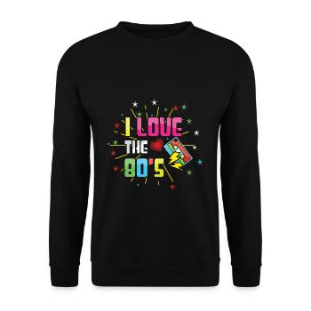 Love 80s Carnival 80 Retro Party Year 1980 Vintage - Unisex Sweatshirt - black - Front - Alina (178cm) & Michal (187cm)