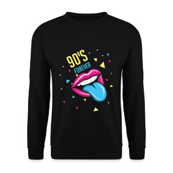 Vibe 90s Carnival 90 Retro Party Year 1990 - Unisex Sweatshirt - black - Front - Alina (178cm) & Michal (187cm)