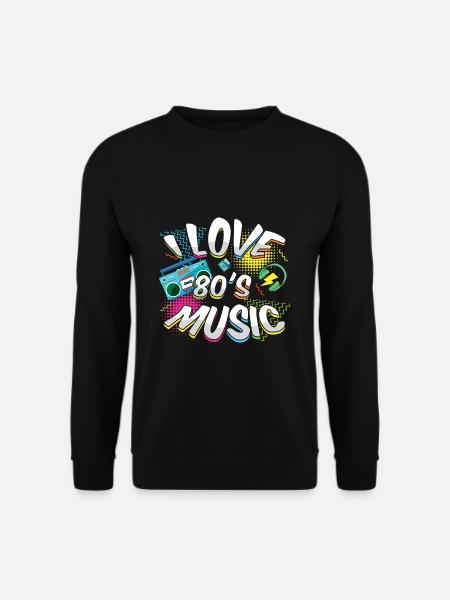 Musik 80er Jahre Karneval 80er Jahre Retro Party Jahr 1980 - Unisex Pullover - Schwarz