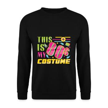 My 80s Costume Carnival 80s Retro Party 1980 - Unisex Sweatshirt - black - Front - Alina (178cm) & Michal (187cm)