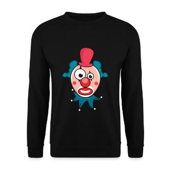 Party Karneval Seltsamer Clown Narr Zirkus - Unisex Pullover - Schwarz - Vorne - Alina (178cm) & Michal (187cm)