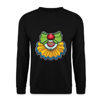 Party Karneval Gruselig Gruseliger Clown Narrenzirkus - Unisex Pullover - Schwarz - Vorne - Alina (178cm) & Michal (187cm)
