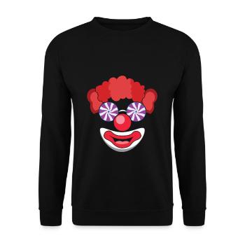 Party Karneval Lustiges Clownsgesicht Narrenzirkus - Unisex Pullover - Schwarz - Vorne - Alina (178cm) & Michal (187cm)