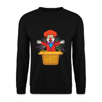 Carnaval Clown Bouffon Cirque Mignon Bonjour - Sweat-shirt Unisexe - noir - Devant - Alina (178cm) & Michal (187cm)
