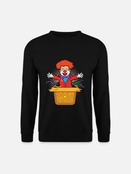 Karneval Clown Narr Zirkus Niedlich Hallo - Unisex Pullover - Schwarz