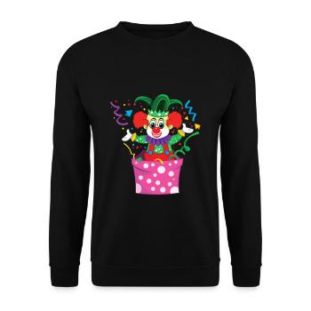 Carnival Clown Jester Circus Cute - Unisex Sweatshirt - black - Front - Alina (178cm) & Michal (187cm)