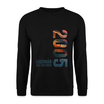 Since October 2005 Year 2005 Retro Vintage 2005 - Unisex Pullover - Schwarz - Vorne - Alina (178cm) & Michal (187cm)