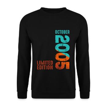 Since October 2005 Year 2005 Retro Edition - Unisex Pullover - Schwarz - Vorne - Alina (178cm) & Michal (187cm)