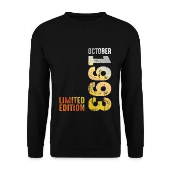 Since 1993 October Year 1993 Retro Vintage 1993 - Unisex Pullover - Schwarz - Vorne - Alina (178cm) & Michal (187cm)