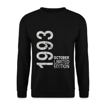Since 1993 Year 1993 Retro Vintage October 1993 - Unisex Pullover - Schwarz - Vorne - Alina (178cm) & Michal (187cm)