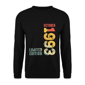 Since October 1993 Year 1993 Retro Vintage 1993 - Unisex Pullover - Schwarz - Vorne - Alina (178cm) & Michal (187cm)