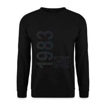 On October 1983 Year 1983 Retro Vintage 1983 - Unisex Sweatshirt - black - Front - Alina (178cm) & Michal (187cm)