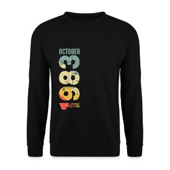 Retro October 1983 Year 1983 Retro Vintage 1983 - Unisex Sweatshirt - black - Front - Alina (178cm) & Michal (187cm)