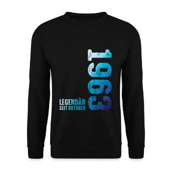 October 1963 Year 1963 Retro 1963 Vintage 1963 - Unisex Pullover - Schwarz - Vorne - Alina (178cm) & Michal (187cm)