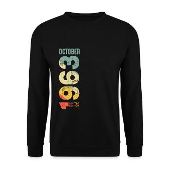 Retro October 1963 Year 1963 Retro Vintage 1963 - Unisex Sweatshirt - black - Front - Alina (178cm) & Michal (187cm)