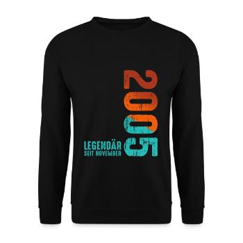 Vintage 2005 Since November 2005 Year 2005 Retro - Unisex Pullover - Schwarz - Vorne - Alina (178cm) & Michal (187cm)