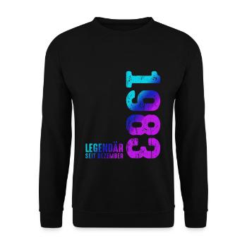 Since December 1983 Year 1983 Retro Vintage 1983 - Unisex Pullover - Schwarz - Vorne - Alina (178cm) & Michal (187cm)