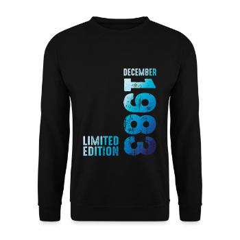 Since December 1983 Year 1983 Retro Vintage 1983 - Unisex Sweatshirt - black - Front - Alina (178cm) & Michal (187cm)