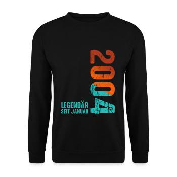 Limited Edition January 2004 Legendär Seit January - Unisex Pullover - Schwarz - Vorne - Alina (178cm) & Michal (187cm)