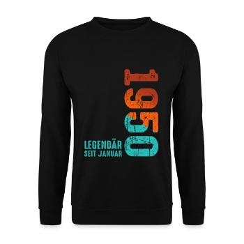 Limited Edition January 1950 Legendär Seit January - Unisex Pullover - Schwarz - Vorne - Alina (178cm) & Michal (187cm)