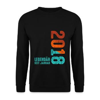 Limited Edition January 2018 Legendär Seit January - Unisex Pullover - Schwarz - Vorne - Alina (178cm) & Michal (187cm)