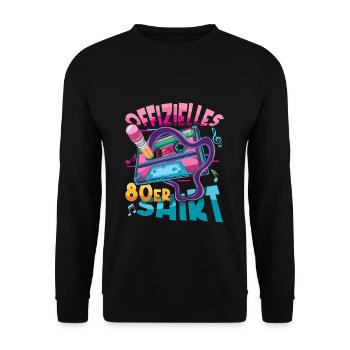 Offizielles 80er Kostüm Alaaf Helau Rosenmontag - Unisex Pullover - Schwarz - Vorne - Alina (178cm) & Michal (187cm)