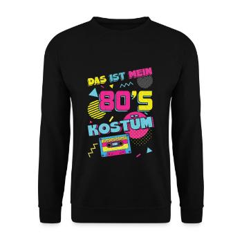 Das Ist Mein 80er Kostüm Alaaf Helau Rosenmontag - Unisex Pullover - Schwarz - Vorne - Alina (178cm) & Michal (187cm)