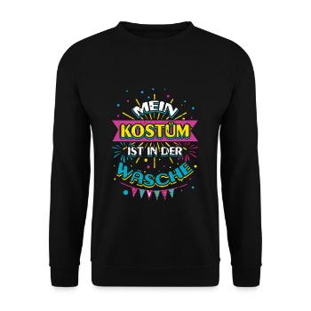 Mein Kostüm Ist In Der Wäsche Karneval - Unisex Pullover - Schwarz - Vorne - Alina (178cm) & Michal (187cm)