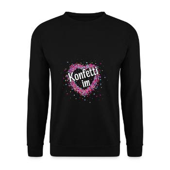 Konfetti Im Herz Fasching - Unisex Pullover - Schwarz - Vorne - Alina (178cm) & Michal (187cm)