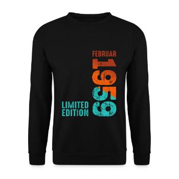 Limited Edition February 1959 Legendary Since - Unisex Sweatshirt - black - Front - Alina (178cm) & Michal (187cm)