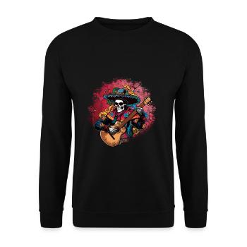 Awesome Skeleton Playing Guitar Cinco De Mayo - Unisex Sweatshirt - black - Front - Alina (178cm) & Michal (187cm)