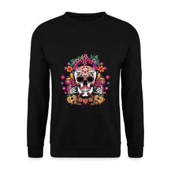 Cinco De Mayo Muertos Taco Sombrero Guitare Floral - Sweat-shirt Unisexe - noir - Devant - Alina (178cm) & Michal (187cm)