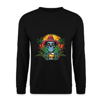 Tequila Fun Cinco De Mayo Muertos Taco Sombrero - Unisex Pullover - Schwarz - Vorne - Alina (178cm) & Michal (187cm)