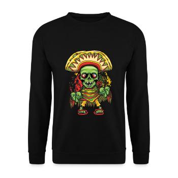 Taco Monster Mexican Kawaii Happy Cinco De Mayo - Unisex Pullover - Schwarz - Vorne - Alina (178cm) & Michal (187cm)
