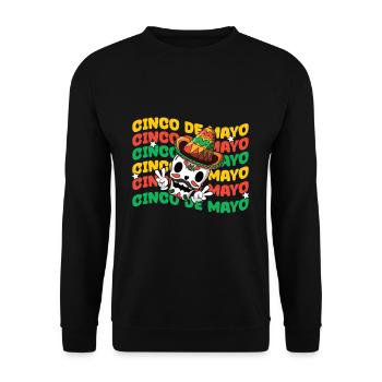 Retro Vintage Cinco De Mayo Muertos Taco Sombrero - Unisex Sweatshirt - black - Front - Alina (178cm) & Michal (187cm)