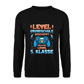Niveau de l’école élémentaire Terminé Niveau 5 suivant. - Sweat-shirt Unisexe - noir - Devant - Alina (178cm) & Michal (187cm)